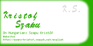 kristof szapu business card